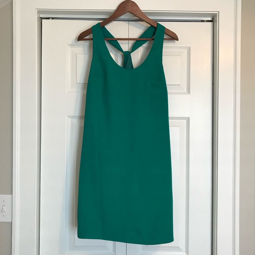 Jcrew green cross back dress size 4